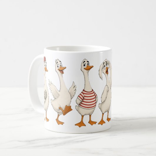 Grappige Gans Karakter Set Koffiemok (Voorkant links)