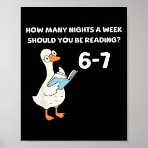 Grappige Gans Leest 67 Zes Zeven Meme Leraar Boek Poster