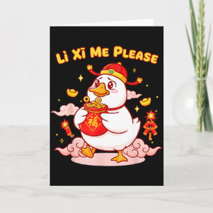 Grappige Gans Li Xi Rode Envelope Chinese Nieuwjaa Kaart