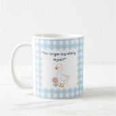 Grappige Gans met Blauwe Gingham Charme Koffiemok (Links)
