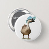Grappige gans met zomerse Pet Ronde Button 5,7 Cm (Voorkant /achterkant)