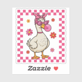 Grappige Gans met Zonnebril en Bubblegum Sticker