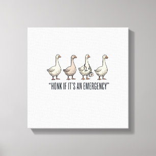 Grappige Gans Noodstop Vintage Shirt Ontwerp_1 Canvas Afdruk