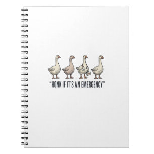 Grappige Gans Noodstop Vintage Shirt Ontwerp_1 Notitieboek