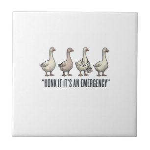Grappige Gans Noodstop Vintage Shirt Ontwerp_1 Tegeltje