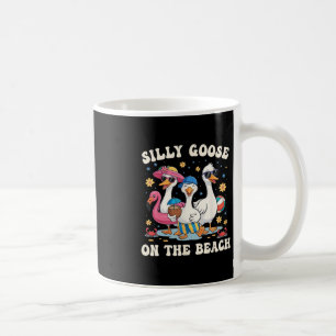 Grappige Gans Op Het Strand Bijpassende Familie Zo Koffiemok