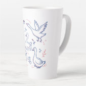 Grappige Gans Patroon Latte Mok (Rechterhoek)