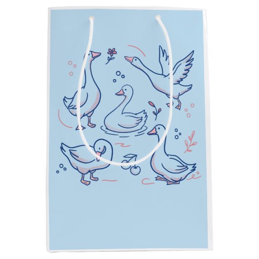 Grappige Gans Patroon Medium Cadeauzakje (Voorkant)