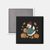 Grappige Gans Pompoen Thanksgiving Herfst Fall Yal Magneet (Voorkant / Achterkant)
