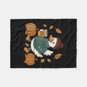 Grappige Gans Pompoen Thanksgiving Herfst Herfst Y Fleece Deken (Voorkant (Horizontaal))