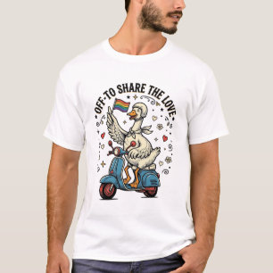 Grappige Gans Scooter Liefde Vintage Shirt Ontwerp