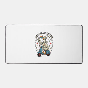 Grappige Gans Scooter Liefde Vintage Shirt Ontwerp Bureaumat