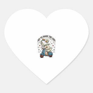 Grappige Gans Scooter Liefde Vintage Shirt Ontwerp Hart Sticker
