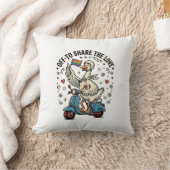 Grappige Gans Scooter Liefde Vintage Shirt Ontwerp Kussen (Deken)
