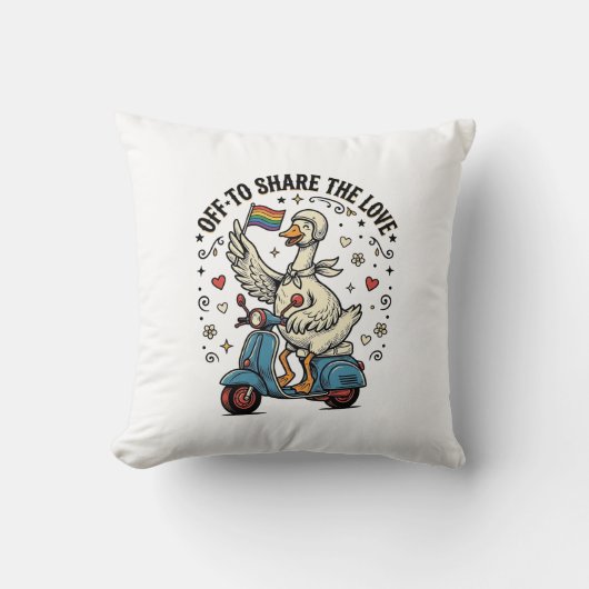 Grappige Gans Scooter Liefde Vintage Shirt Ontwerp Kussen (Voorkant)
