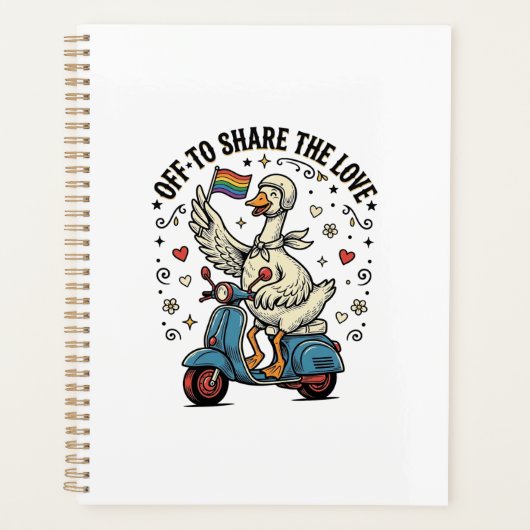 Grappige Gans Scooter Liefde Vintage Shirt Ontwerp Planner (Voorkant)
