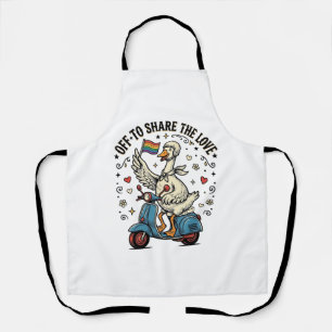 Grappige Gans Scooter Liefde Vintage Shirt Ontwerp Schort