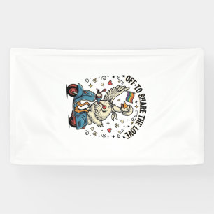 Grappige Gans Scooter Liefde Vintage Shirt Ontwerp Spandoek