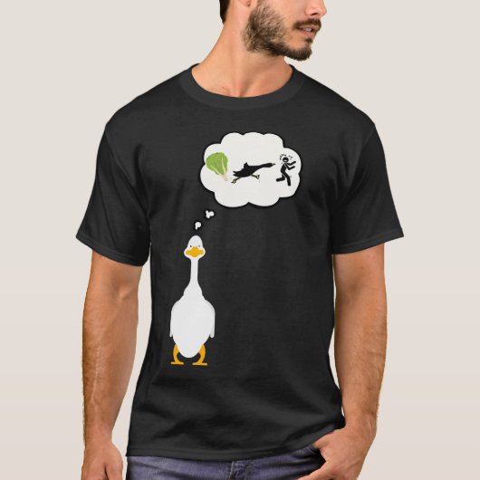 grappige gans sla en mensen achterna, gans laat t-shirt (Voorkant)