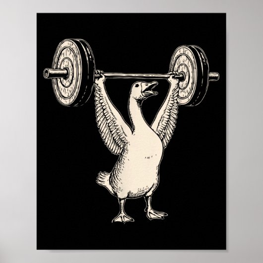 Grappige Gans Spier Moeder Gym Pomp Hoes Gewichten Poster (Voorkant)