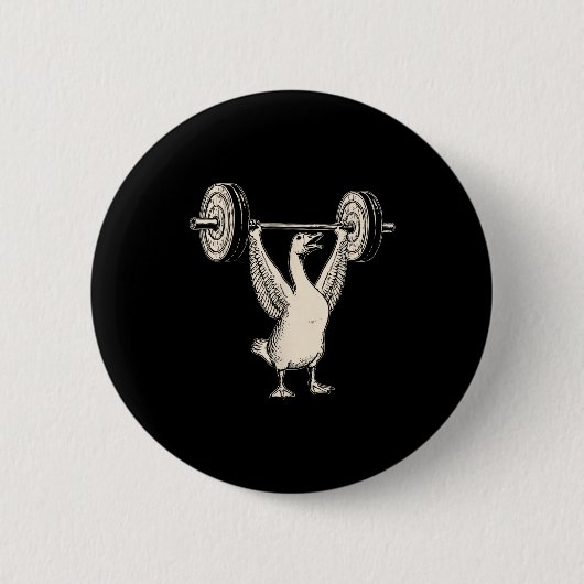 Grappige Gans Spier Moeder Gym Pomp Hoes Gewichten Ronde Button 5,7 Cm (Voorkant)