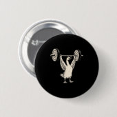 Grappige Gans Spier Moeder Gym Pomp Hoes Gewichten Ronde Button 5,7 Cm (Voorkant /achterkant)