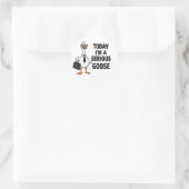Grappige Gans Sticker – “Vandaag ben ik een Serieu (Tas)