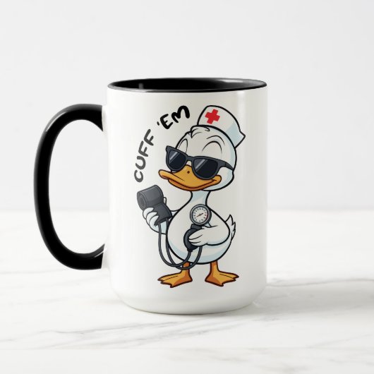 Grappige Gans Verpleegster Bloeddruk Manchet Mok (Links)