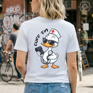 Grappige Gans Verpleegster Manchet Bloeddruk T-shirt