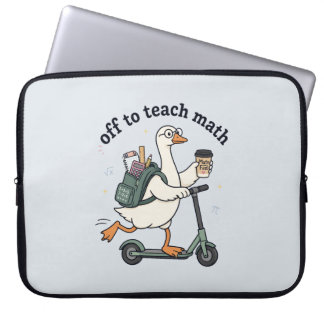 Grappige Gans Wiskundeleraar Gaat Wiskunde Leren C Laptop Sleeve