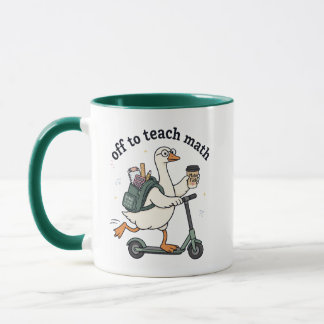 Grappige Gans Wiskundeleraar Gaat Wiskunde Leren C Mok