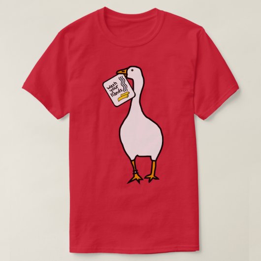 Grappige gans zegt was je handen t-shirt (Design voorkant)