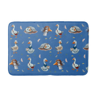 Grappige Ganzen Patroon – Whimsical Gans Print Badmat