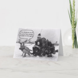 Grappige ganzen vervangen rendier kerst Kaart