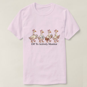 Grappige Ganzenploeg Gaat Actief Monitoren T-shirt