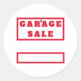 Grappige garage sale ronde sticker