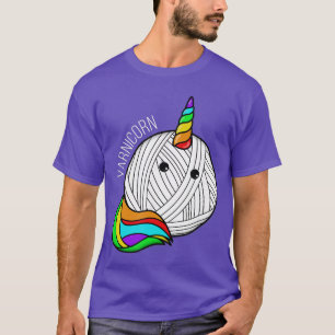 Grappige garen kunst eenhoorn garen hoorn gehaakte t-shirt