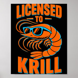 Grappige garnalen Cajun zeevruchten garnalen Poster