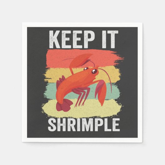 Grappige Garnalen Schelpdieren Houd het Shrimple G Servet (Voorkant)