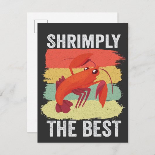 Grappige Garnalen Schelpdieren Houd het Shrimple G Uitnodiging Briefkaart (Voorkant / Achterkant)