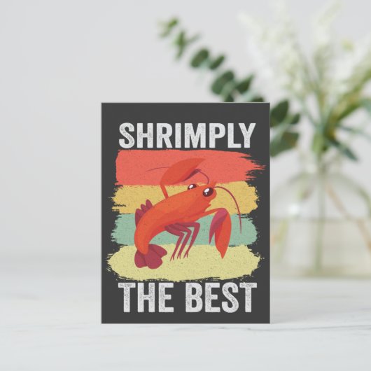 Grappige Garnalen Schelpdieren Houd het Shrimple G Uitnodiging Briefkaart (Staand voorkant)