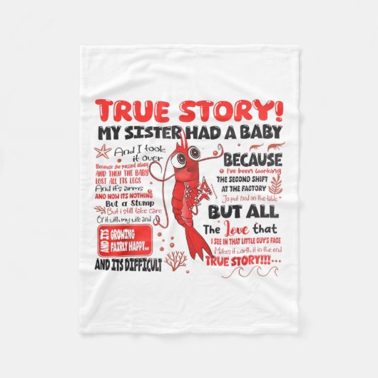 Grappige garnalen waar verhaal mijn zus had een Ba Fleece Deken (Voorkant)