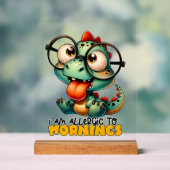 Grappige Gator allergische ochtenden word art Acryl Bord (Neutraal)