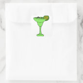 Grappige Gator Zwemmen in Margarita Glass Vierkante Sticker (Tas)