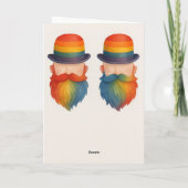 Grappige Gay Beard Paar Jubileum Rainbow Prider Kaart (Achterkant)