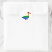 Grappige Gay en Lesbische Pride Duck, Quack Quack Ronde Sticker (Tas)