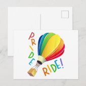 Grappige Gay Pride Hete Luchtballon Rainbow Ride G Briefkaart (Voorkant / Achterkant)