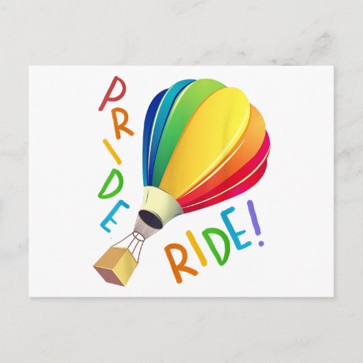 Grappige Gay Pride Hete Luchtballon Rainbow Ride G Feestdagenkaart (Voorkant)