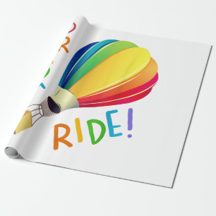 Grappige Gay Pride-hete luchtballon Regenboogrit H Cadeaupapier