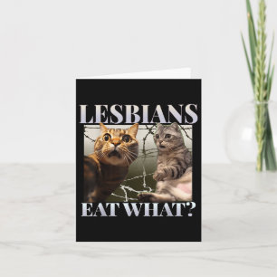 Grappige Gay Pride Lesbians Eten Wat Queer LGBTQ Z Kaart